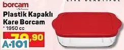 PAŞABAHÇE PLASTİK KAPAKLI KARE BORCAM 1950CC PAŞABAHÇE PLASTİK KAPAKLI KARE BORCAM 1950CC